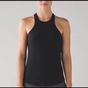 LULULEMON BLACK HIGH NECK RACER BACK ATHLETIC TOP